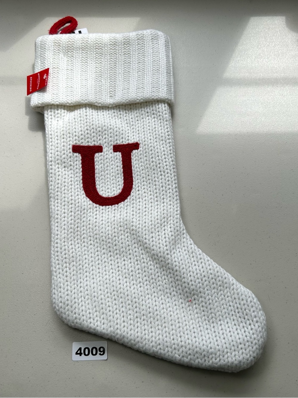 Target Wondershop White Knit Monogram Christmas Stocking